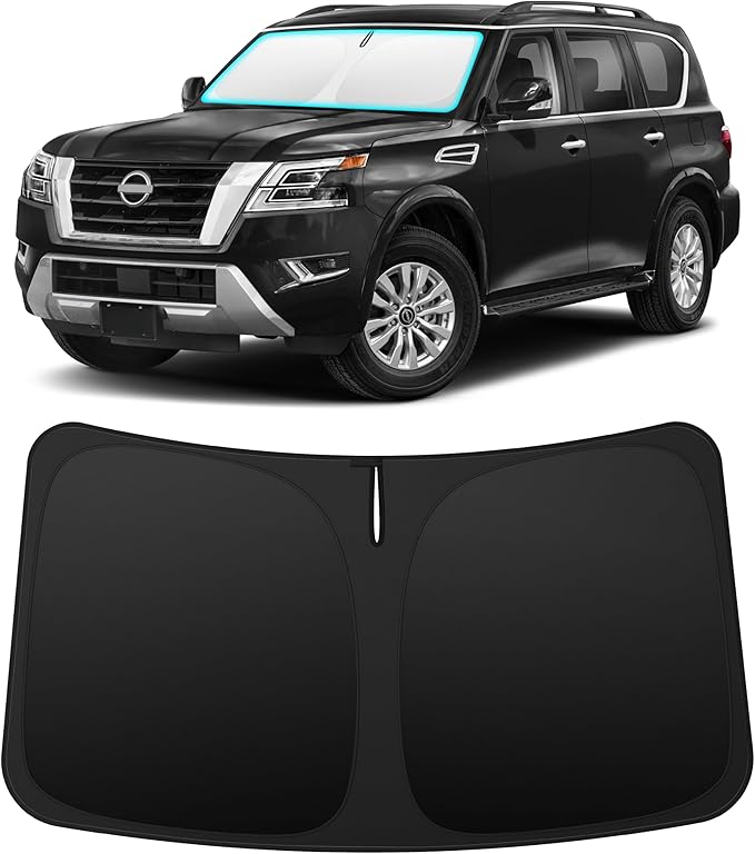 INSAUTO Custom Fit Windshield Sun Shade Accessories for Nissan Armada 2017-2024, Foldable Front Window Sunshade, UV & Heat Reflector, Keeps Interior Cool, Includes Storage Bag