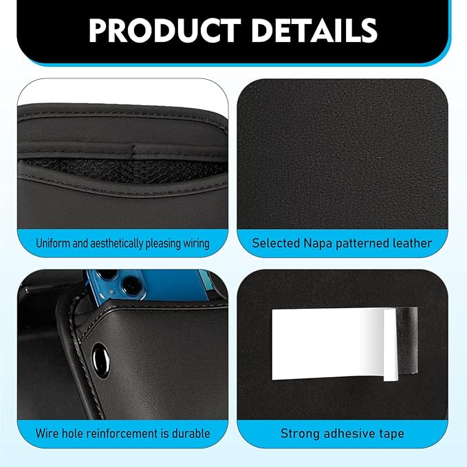 Car Storage Pouch,Multi-Pocket Centre Console Storage Box,Car Interior Portable Mounting Parts,Universal for Most Cars (Black)