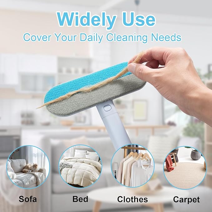Multi-Functional Pet Hair Removal Tool with Pet Hair Removal Glove, Reusable Lint Brush for Dogs & Cats, Gentle Cleaning for Sofa, Carpet, Clothes & Bedding
