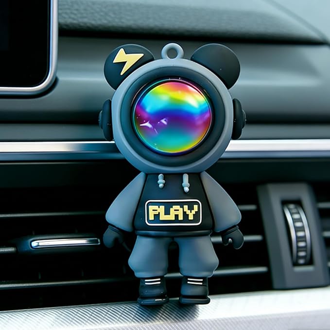 Car Air Freshener,Astronaut Vent Clip,Car Odor Eliminator,Car Air Freshener Clips (Black)