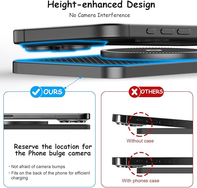 Cord‑Free Charging Pad for Nissan Pathfinder 2000–2025, Fast Charging Mat Non Slip with USB C Cable Universal Auto Center Console Charger Phones Dashboard