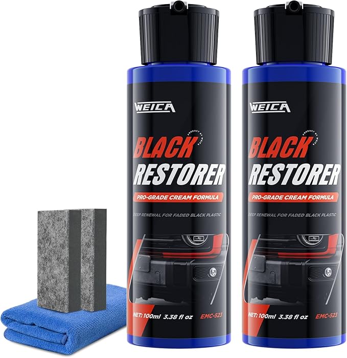 BlackBoost Black Restorer - for Car Interior Dash, Exterior Trim, Bumpers & More on Plastic, Rubber, Vinyl | Deep Penetrating Formula, UV Protection