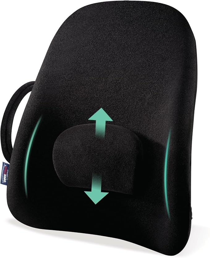 ObusForme Wideback Backrest Support - Wide Padded Seat Cushion and Lumbar Support Pillow, Portable Posture Support with Soft and Durable Foam