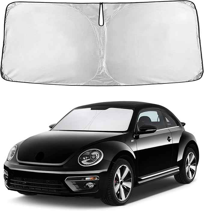EcoNour Windshield Sunshade Compatible for Volkswagen VW Beetle 2012-2017 2018 2019, Sun Visor for Front Windshield & Window Sun Shade Cover, UV Heat Blocker & Protector, Car Accessories