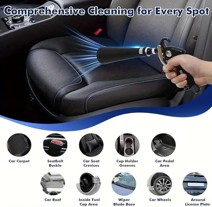 2in1 Car Cleaning Gun with 2 Nozzles, Multifunctional Dry Cleaning Gun, High Pressure Blower Gun, Car Detailing Tools for Quickly Blowing Out Dirt and DustWorking with Air
