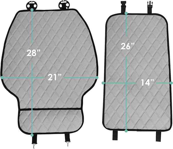 FH Group Car Seat Cushion – Neosupreme Single Front Seat Cover with Front Pockets, Airbag Compatible, Universal Fit Car Seat Cushion for Driver or Passenger Seat, SUV, Truck, Sedan & Van – Gray