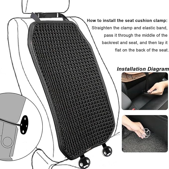 Cool and Breathable 3D air MESH car seat Cushion for Summer, Universal Ventilated Comfortable seat pad, Suitable for sedans, Vans, Pickup Trucks, and SUVs (Black Back cushion-1PCS)