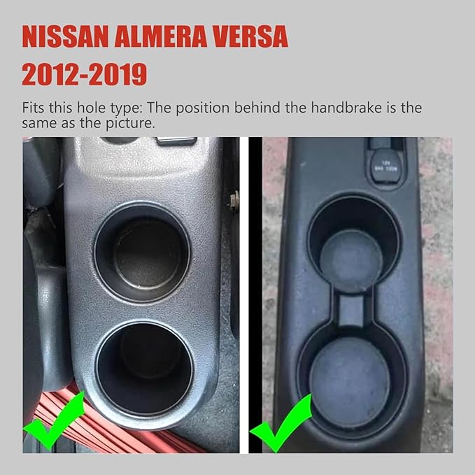 Car Armrest Box for Nissan Almera Versa 2012-2019 Auto Accessories Center Console Leather Arm Rest Double-Layer Storage Space with Cup Holder (Red Thread)