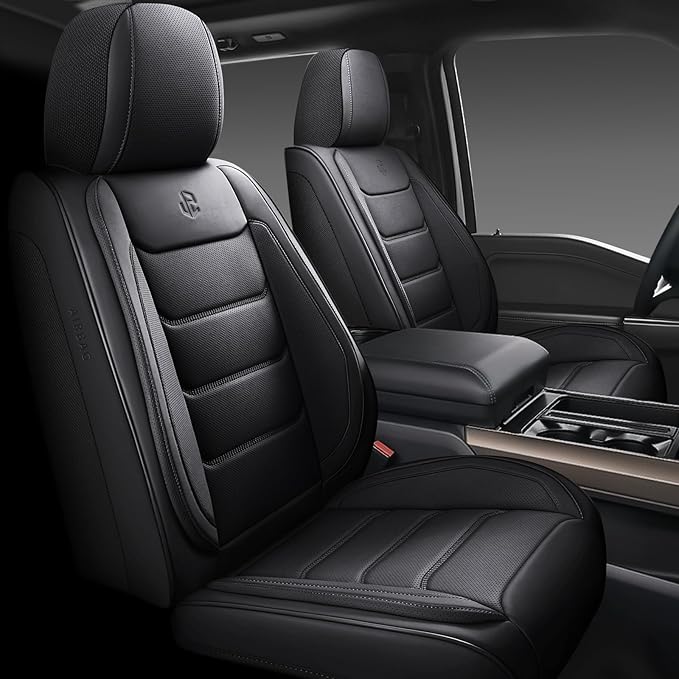Full Coverage Faux Leather Car Seat Covers Full Set,Automotive Seat Covers for Cars,SUVs Pick-up Truck, Car Seat Cushion, Black Seat Covers,Front Seat Cover,Car Seat Protector