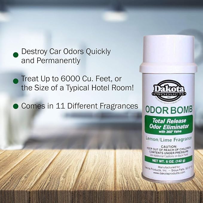 Dakota Odor Bomb Car Odor Eliminator, 5 Ounces, Eliminates Odors Better Than Car Fresheners, Leaves Refreshing Car Scent