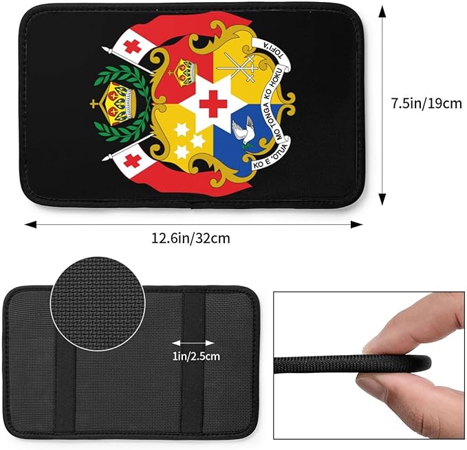 SEAEAGLE National Emblem of Tonga Car handrail Box Cushion Vehicle Center Console Armrest Cover Pad Soft Comfort Universal Fit