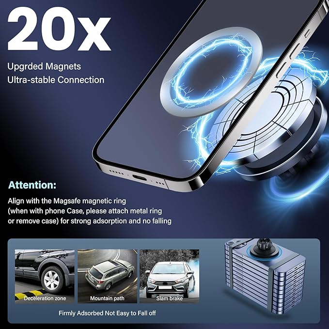 Car Phone Holder Fit for Toyota CHR/CH-R 2019 2020 2021 2022- for MagSafe Magnetic Cell Phone Mount for chr Accessories 8 inch Touchscreen -Cradles Strong Magnets for iPhone