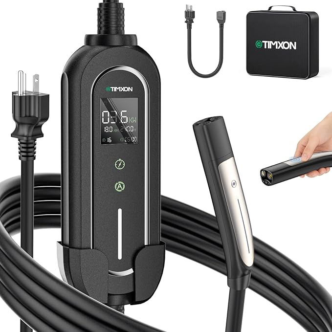 Level 2 & Level 1 EV Charger for Tesla Mobile Charging,16A,ETL Certified with 25ft Extension Cable,NACS Connector,NEMA 6-20P to 5-15P Adapter,Electric Car EV Charger for Tesla Model Y/X/3/S