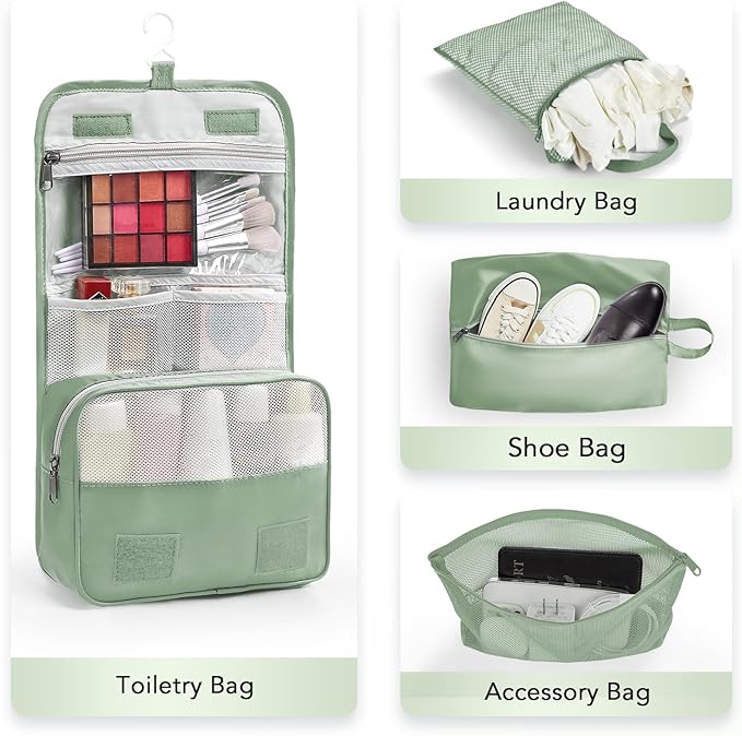 10 Set Compression Packing Cubes for Travel Essentials,Compressible Expandable Packing Cubes for Suitcase,OlarHike Luggage Organizer Bags for Travel,Handy Helper for Organizing Clothes(Matcha Green)