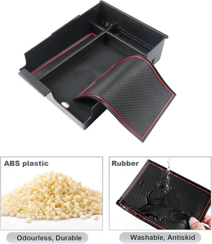 SKTU for 2023 2024 2025 Hyundai Palisade Center Console Organizer 2023 2024 2025 Palisade Console Tray 2024 2025 Palisade Storage Box Hyundai Palisade 2023 2024 2025 Accessories with Coin Holder (Red)