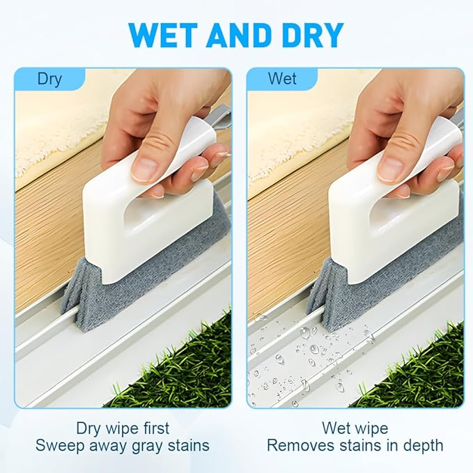 Magic Window Track Cleaner, 2026 Upgraded Handheld Cleaning Brush Set, Creative Cleaner Brushes Tools for Window lides Gaps, Sliding Door Track, Tile Lines Shutter Car Vents (3pcs Mix)