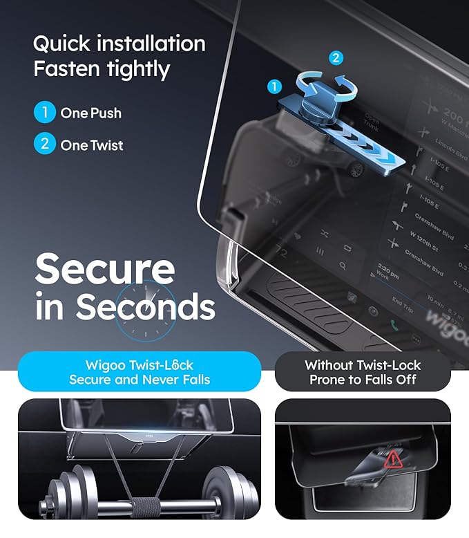Wigoo Under Screen Organizer for Model Y 2019~2026, Including Model Y Juniper 2025~2026 (Standard, Premium & Performance), Concealed Center Console Organizer Tray, Quick & Stable Installation