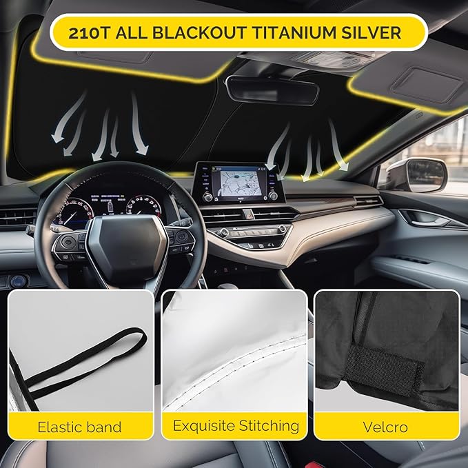 Car Windshield Sun Shade Compatible with 2020 2021 2022 2023 2024 2025 2026 Kia Telluride Accessories Foldable Front Window Sunshade Custom Windshield Cover Sun Visor