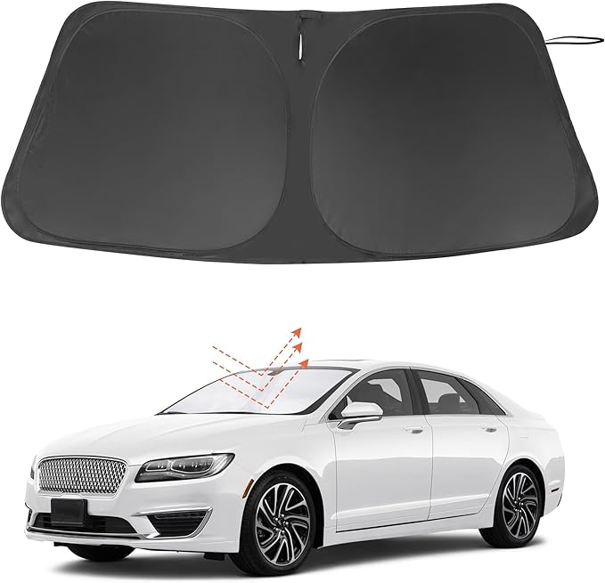 Windshield Sun Shade Custom Fit for 2013-2020 Lincoln MKZ Accessories Foldable Sunshade Sun Blocker Protect Car from Sun Rays & Heat Damage Keep Car Cooler