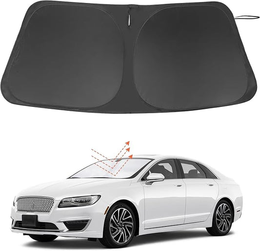 Windshield Sun Shade Custom Fit for 2013-2020 Lincoln MKZ Accessories Foldable Sunshade Sun Blocker Protect Car from Sun Rays & Heat Damage Keep Car Cooler