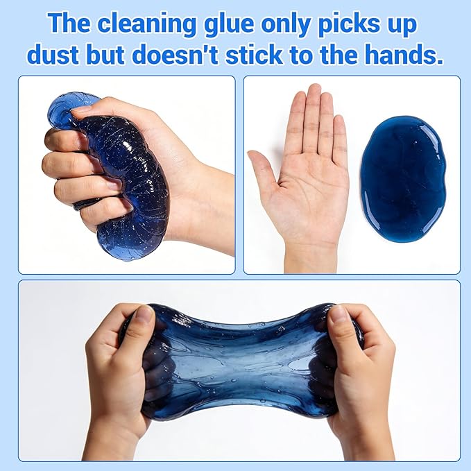 Sticky Universal Car Cleaning Gel 3pcs, Car Cleaning Putty with Puller for Keyboard Auto Interior Detailing Tools