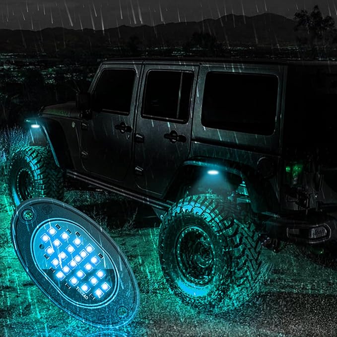 20 Pods Rock Lights Pure LED Lights for Car SUV Ambient Underglow Lights Waterproof Neon Trail Rig Lamp Lighting for Truck
