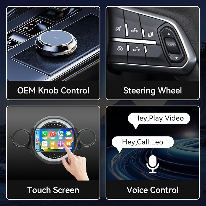 Android 14 Car Radio Compatible with BMW Mini Cooper 2007-2014,4G+64G,9" Touch Screen Car Stereo with Wireless Carplay&Android Auto,FM/GPS/SWC/Mirror Link/Backup Camer