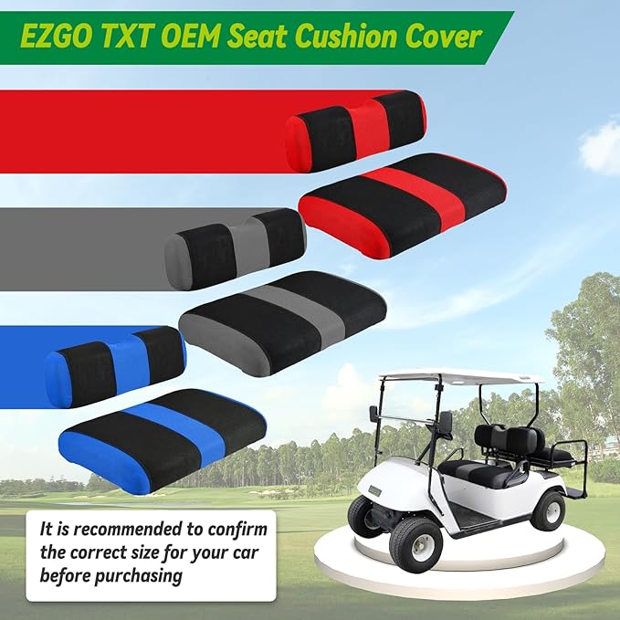 Universal EZGO TXT Golf Cart Seat Covers Dress UP Older Durable Breathable Material Golf Cart Front Seat Cover Fit Like a Glove, Easy to Install, Machine Washable
