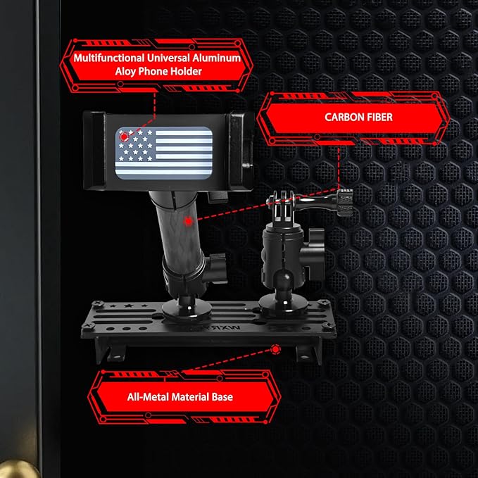 WXRYLYN 2024 2025 Ram Dash Mount Phone Holder for 2019-2025 Ram 1500 2500 3500 TRX Metal Dash Platform Phone Mount Go pr o Holder 2025 R am Cell Phone Holder Phone Mount