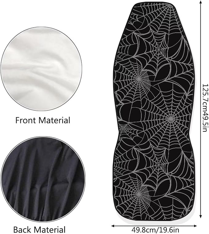 ELEQIN Cobweb Front Car Seat Covers 2pcs, Gothic Automotive Seat Covers Car Accessories Universal Size Fit for Most Cars,SUVs&Trucks&Vans