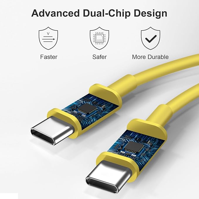 USB C Charger Type C Charger Fast Charging 10FT 45W Samsung Chargers 2-Pack with iPhone Air/17/17 Plus/17 Pro/17 Pro Max/16/16 Plus/16 Pro/16 Pro Max/15/15 Pro Max/iPad Pros/Galaxy S25 S24(Yellow)