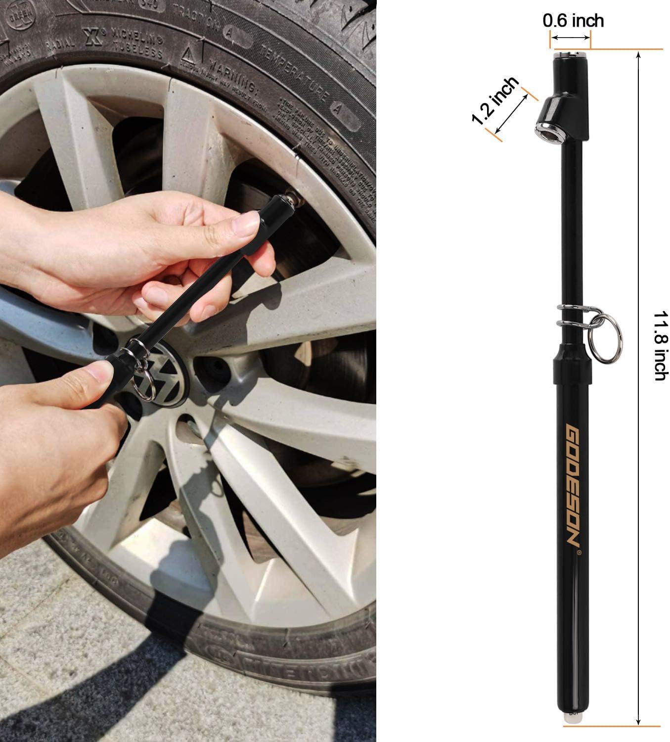 GODESON Dual Head Tire Pressure Gauge, Heavy Duty Pencil Tire Gauge Range 10-150PSI,Dual Head Truck Pen Air Pressure Gauge (Pack of 2)