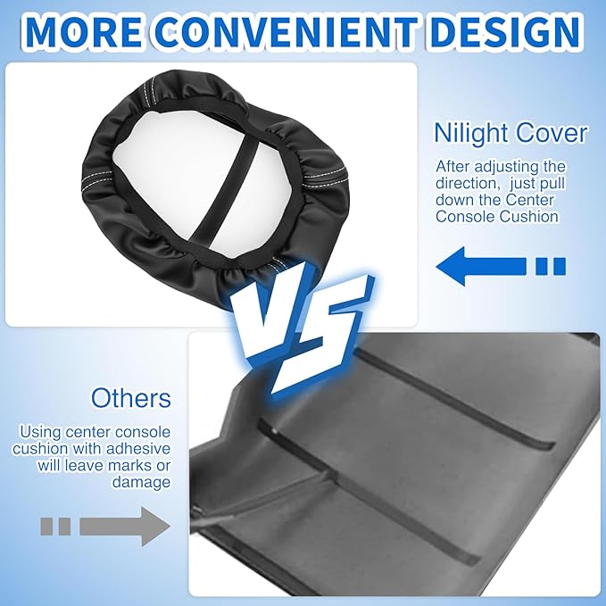 Nilight Center Console Cover Compatible with 2011-2019 Ford Explorer PVC Leather Armrest Cover for Car Middle Center Console Cushion Pad Waterproof Console Covers Car Armrest Box Cover Black