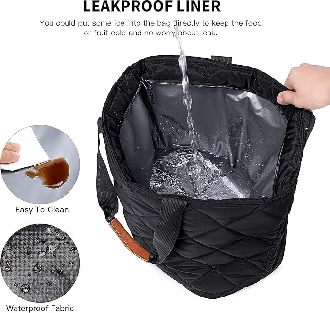 Insulated Cooler Bag Reusable Grocery Tote Bags Transport Large Lunch Box for Women