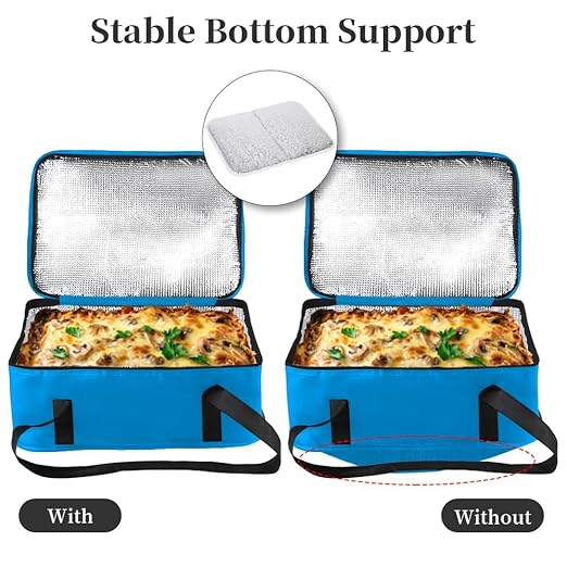 Bodaon Insulated Casserole Carrier Bag, Fits 9x13 and 11x15 Inch Baking Dish with Lid, Casserole Carriers for Hot or Cold Food for Transport (Black)
