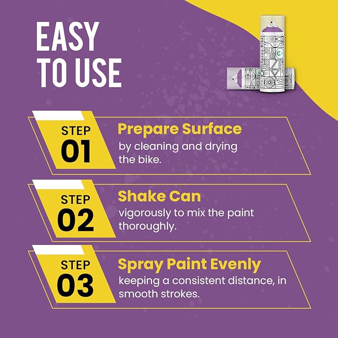 Spray.Bike Spray Paint | Designed Mainly for Bicycles | Multi-Use Acrylic Spray Paint for Metal, Plastic | High Coverage Bike Paint, 400ml, Memphis