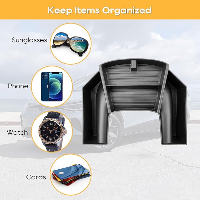 LFOTPP for VW ID.4 Center Console Organizer for 2023 2024 2025 2026 VW ID.4 (Standard/S/S Plus/Pro/Pro S/Pro S Plus) OEM Fit, Non-Slip Waterproof Interior Accessories