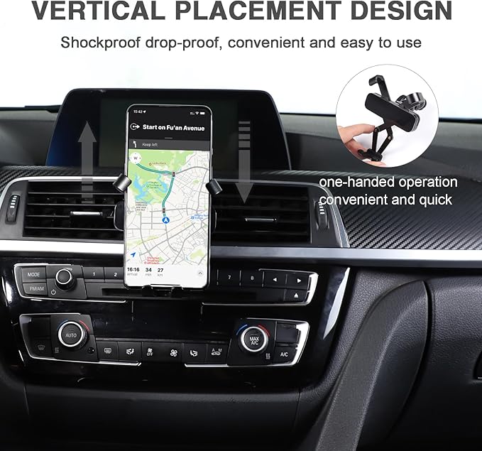 LLKUANG Car Mobile Phone Mount Compatible with BMW 3 4 Series M3 M4 F30 F31 F32 F33 F34 F36 F80 F82 F83 360-Degree Rotary Cell Phone Holder Navigation Bracket Accessories