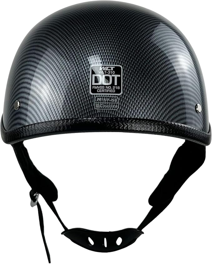 Adult Unisex Black Half Motorcycle Helmet, DOT Approved, for Chopper Moped Scooter Motorbike Electric