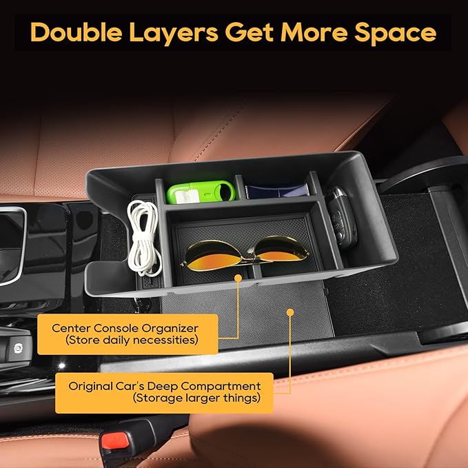 LFOTPP Center Console Organizer Tray for 2025-2026 Toyota Camry (XSE/XLE/SE/LE), ABS Armrest Storage Box Insert, Non-Slip Waterproof Car Accessories