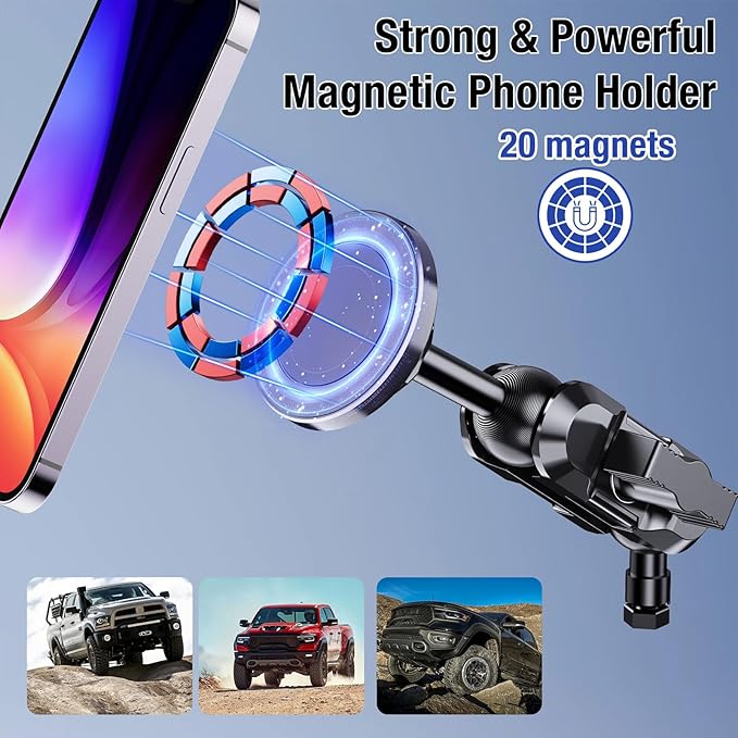 Metal Phone Mount for 2015-2020 Ford F 150 & 2017-2022 F250/350 Shakeproof Dash Mount Holder Cool Ford Accessory