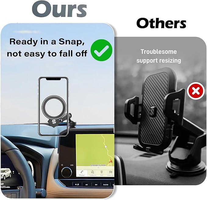 Car Phone Holder for Nissan Rogue 2021 2022 2023 Accessories Apply to 9 Inch Screen Fixed Clip Magnetic Cell Phone Mount Hands-Free 360 Degree Rotation with Dashboard Storage Tray