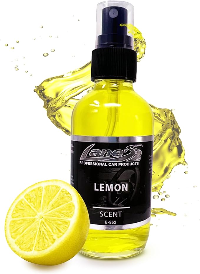 Lane's Premium Car Air Fresheners - Lemon Scent Water Based - 4oz Odor Neutralizer For Pet & Food From Car Interior Leather, Carpet, Upholstery Great For Cars, Trucks, SUVs, RVs & More