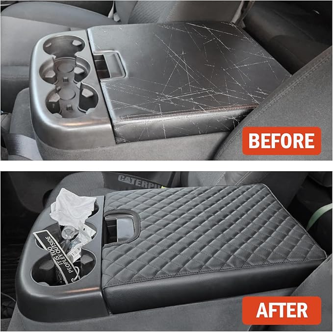 Center Console Cover for Chevy Silverado/GMC Sierra/Tahoe Yukon Suburban 2007-2013 Jump Seat, Scratch Resistance Middle Console Cover Vinyl Leather Trim Accessories (Jump Seat Only)