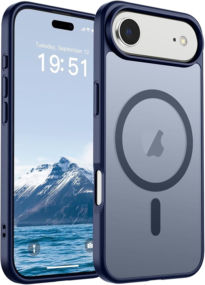 SUPFINE Magnetic for iPhone Air Case (Compatible with MagSafe)(Military Grade Drop Protection) Slim Translucent Matte Shockproof with Anti-Fingerprint Phone Cover for 17 Air,Navy Blue