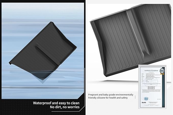 LUCKEASY Center Console Wireless Charger Mat for Tesla Cybertruck 2023 2024 2025 2026 Charge Anti-Slip Protector Pad for Cybertruck Wireless Charging Pad Accessories Black Silicone Pad Interior