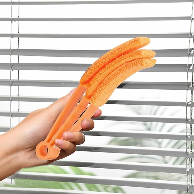 10-Pack Window Blind Cleaner Set: Includes 1× 7-Finger Detail Brush, 1× Shutter Cleaning Brush, and Replacement Heads. Efficient for Blinds, Vents, Keyboards, and More.