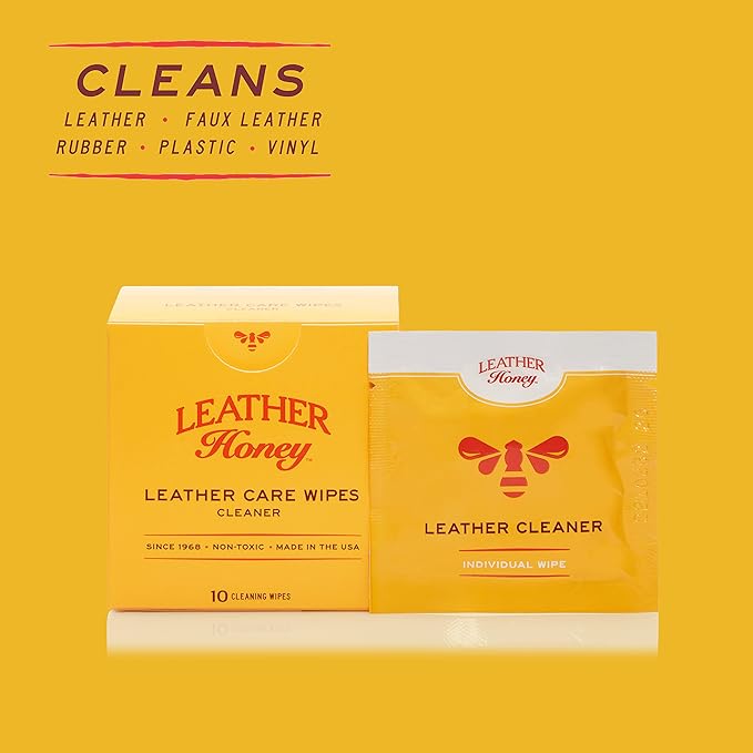 Leather Honey Conditioner Wipes with Cleaner Wipes