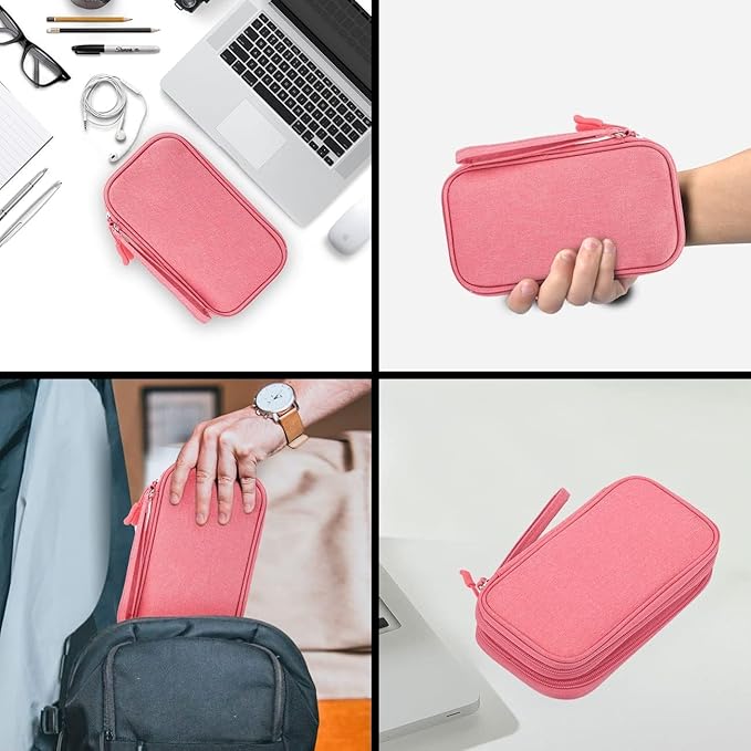 Electronic Organizer Travel USB Cable Accessories Bag/Case,Waterproof for Power Bank,Charging Cords,Chargers,Mouse,Earphones Flash Driver