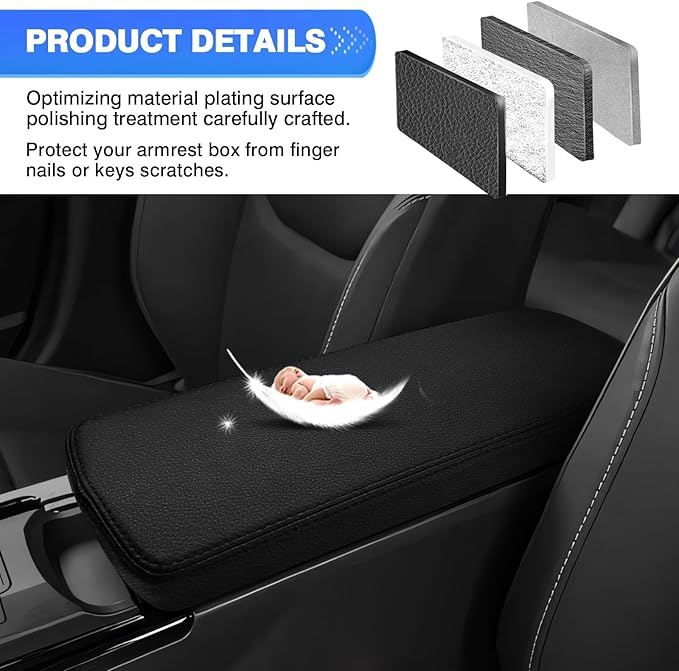 Autorder Center Console Cover for 2023-2025 2026 Toyota Prius Accessories Armrest Cover Anti-Scratch Middle Console Pad Leather Armrest Protector